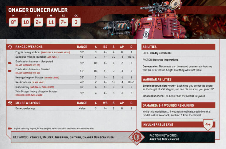 Warhammer 40K Adeptus Mechanicus Onager Dunecrawler