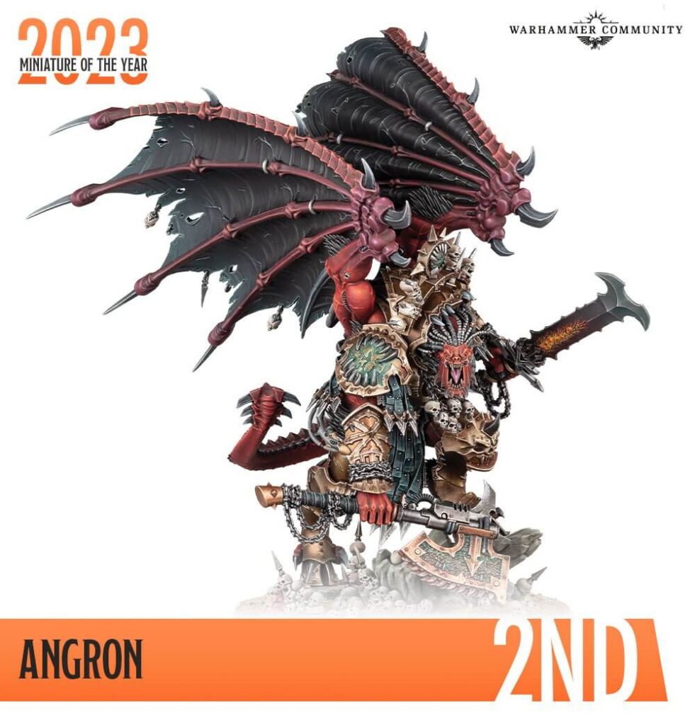 Angron - Second Place in 2023 Warhamm
er Miniature of the Year Contest. 