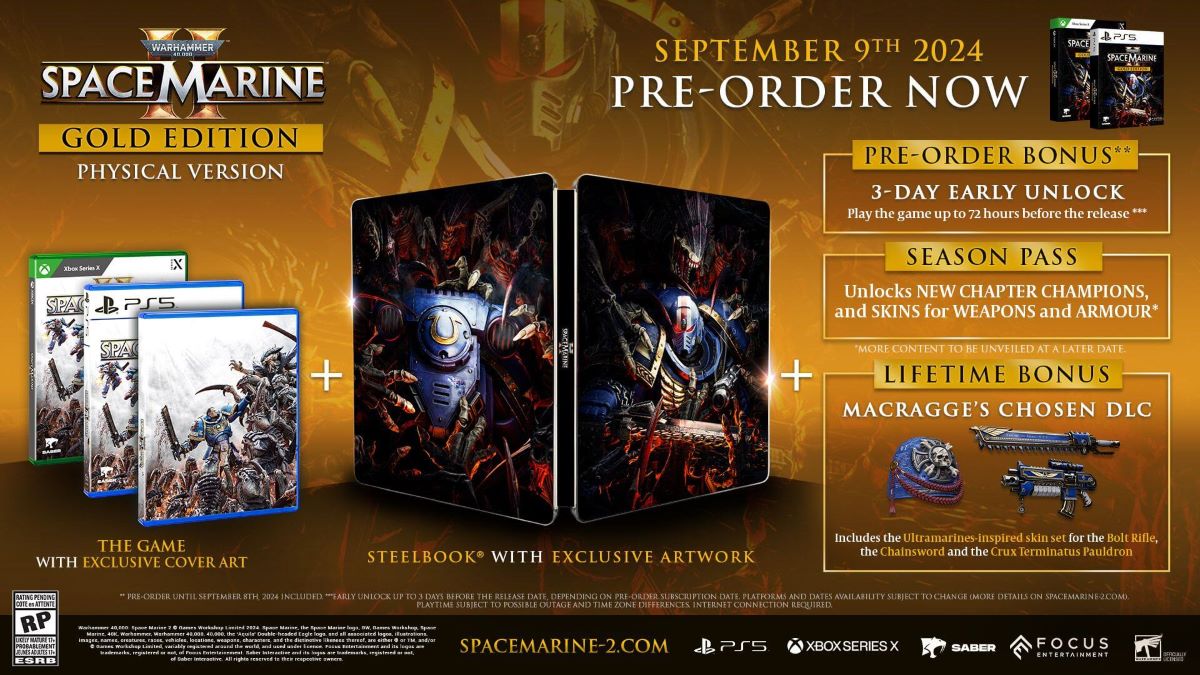 Pre-Order Warhammer 40K: Space Marine 2 Editions Now!