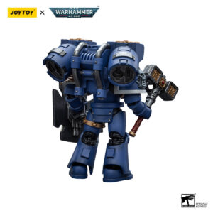 Ultramarines Vanguard Veteran with Thunder Hammer and Storm Shield Action Figure Back View