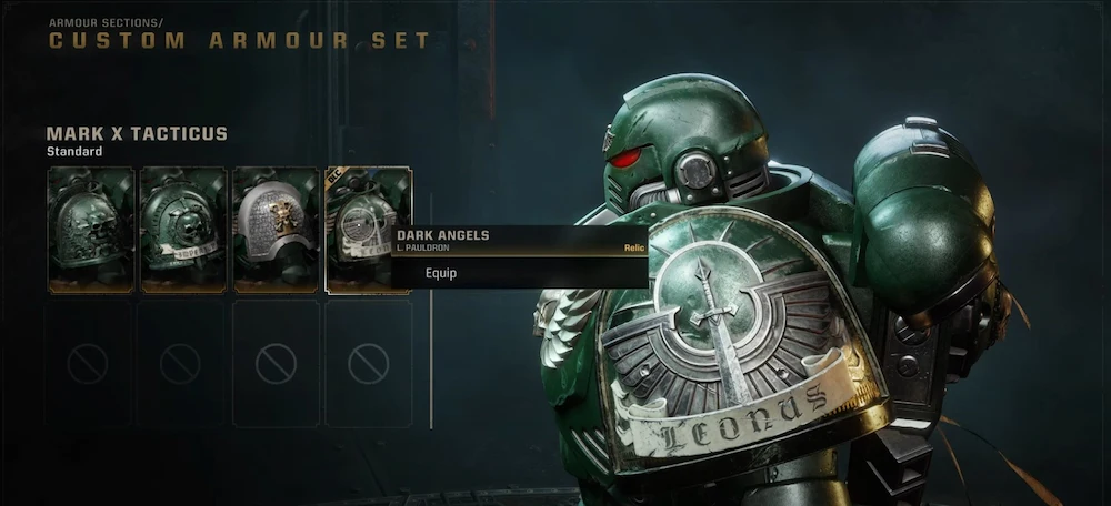 Preview of the New Dark Angels Cosmetics in Space Marine 2 upcoming patches. 