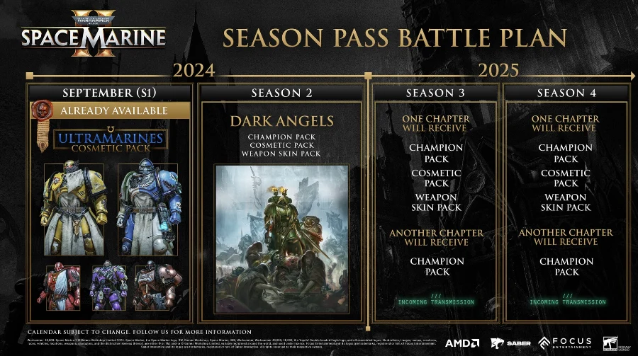 Space Marine 2 Season Pass Cosmetics